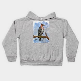 Ornate hawk-eagle perched in the tree hunting for prey Kids Hoodie